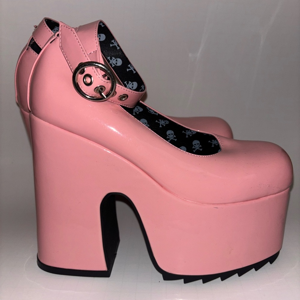 Pink chunky platform heels from Dollskill